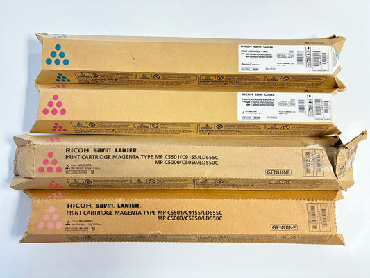 4 OEM Ricoh MP C5501,C9155,LD655C,C5050,LD550C CMMM Toner 842501,841454,842500