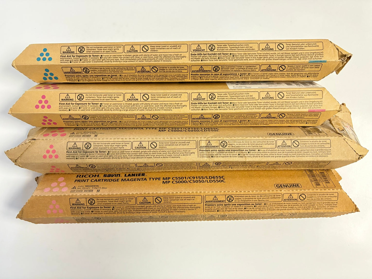4 OEM Ricoh MP C5501,C9155,LD655C,C5050,LD550C CMMM Toner 842501,841454,842500