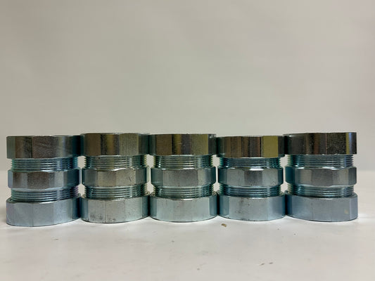 5 PK RACO 1826 Compression Coupling – Zinc, 1-1/2 in., for EMT Conduit