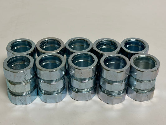 10 PK RACO 1823 Compression Coupling – Zinc, 3/4 in., for EMT Conduit