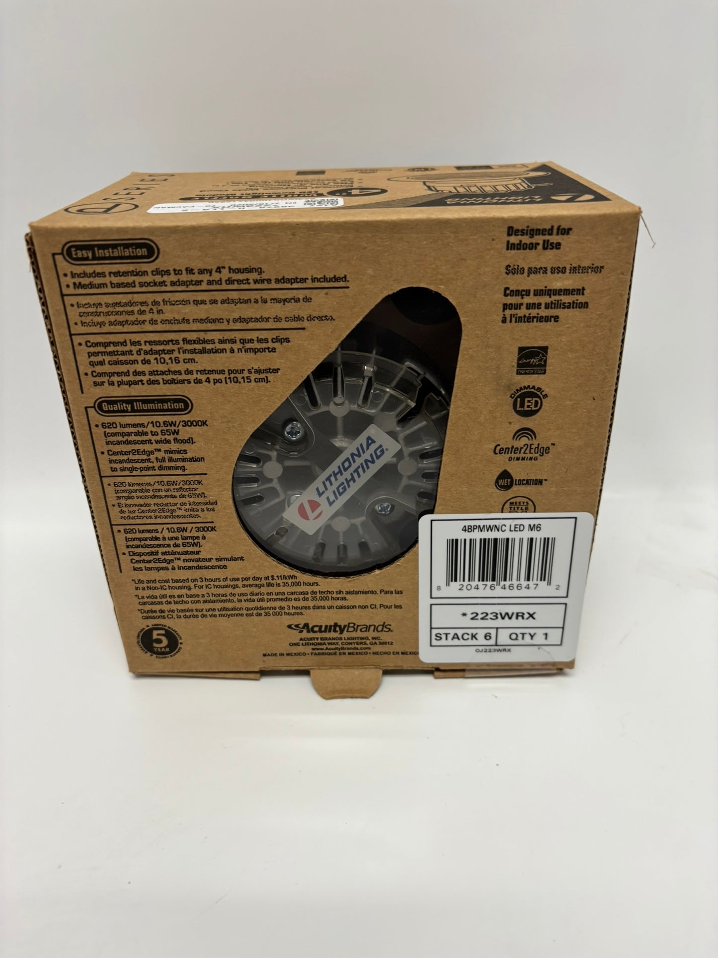 6 PACK Lithonia Lighting 4BPMW LED LSKTWHIP *223wrx
