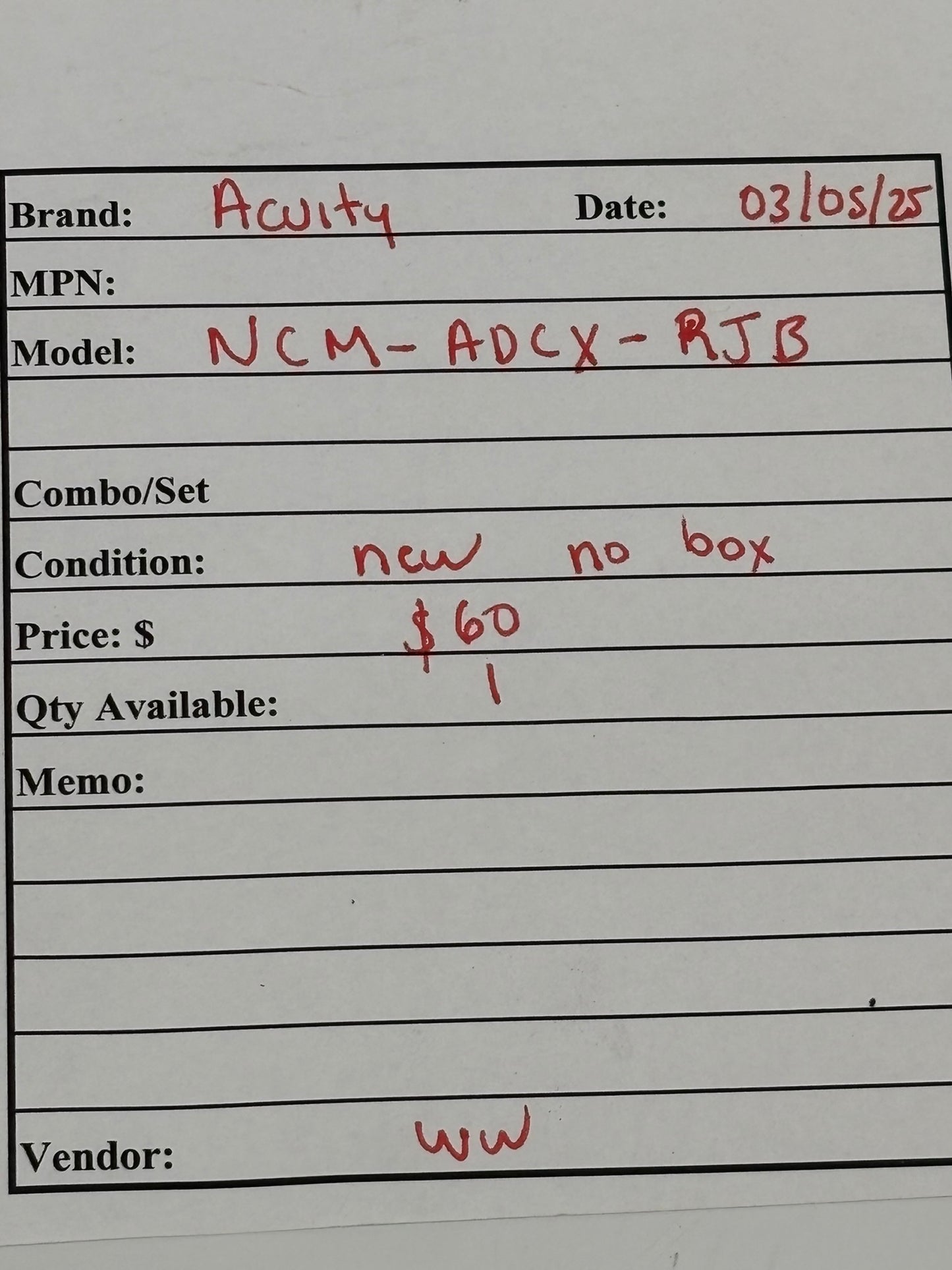 Acuity NCM ADCX RJB Sensorswitch Photosensor 15-24V Input 200fc