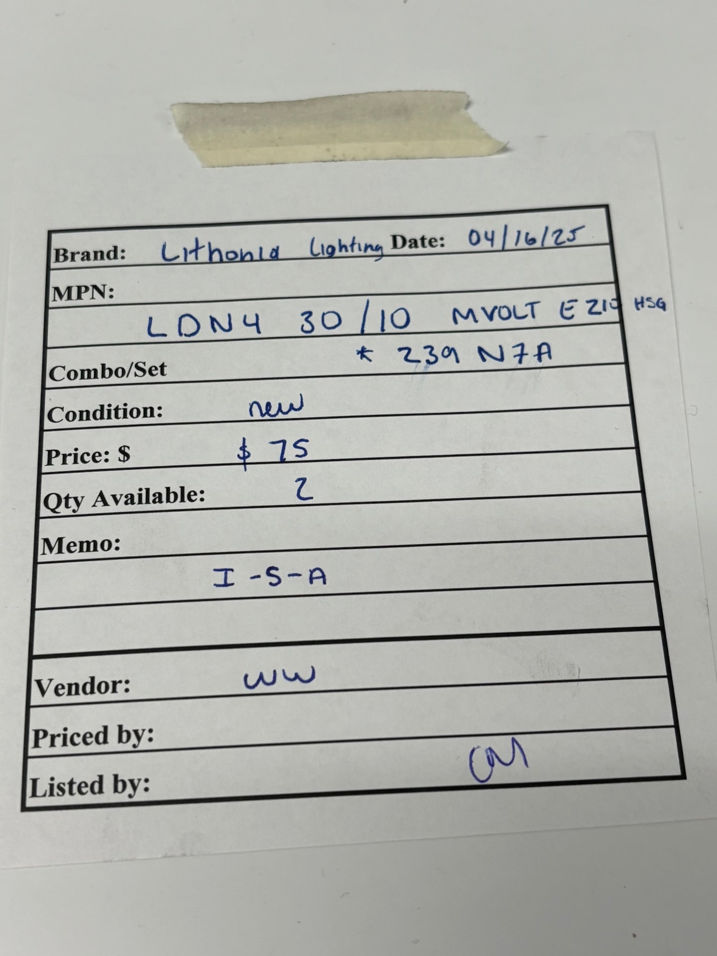 Lithonia Lighting LDN4 30/10 Mvolt EZ10 HSG Lighting Fixture