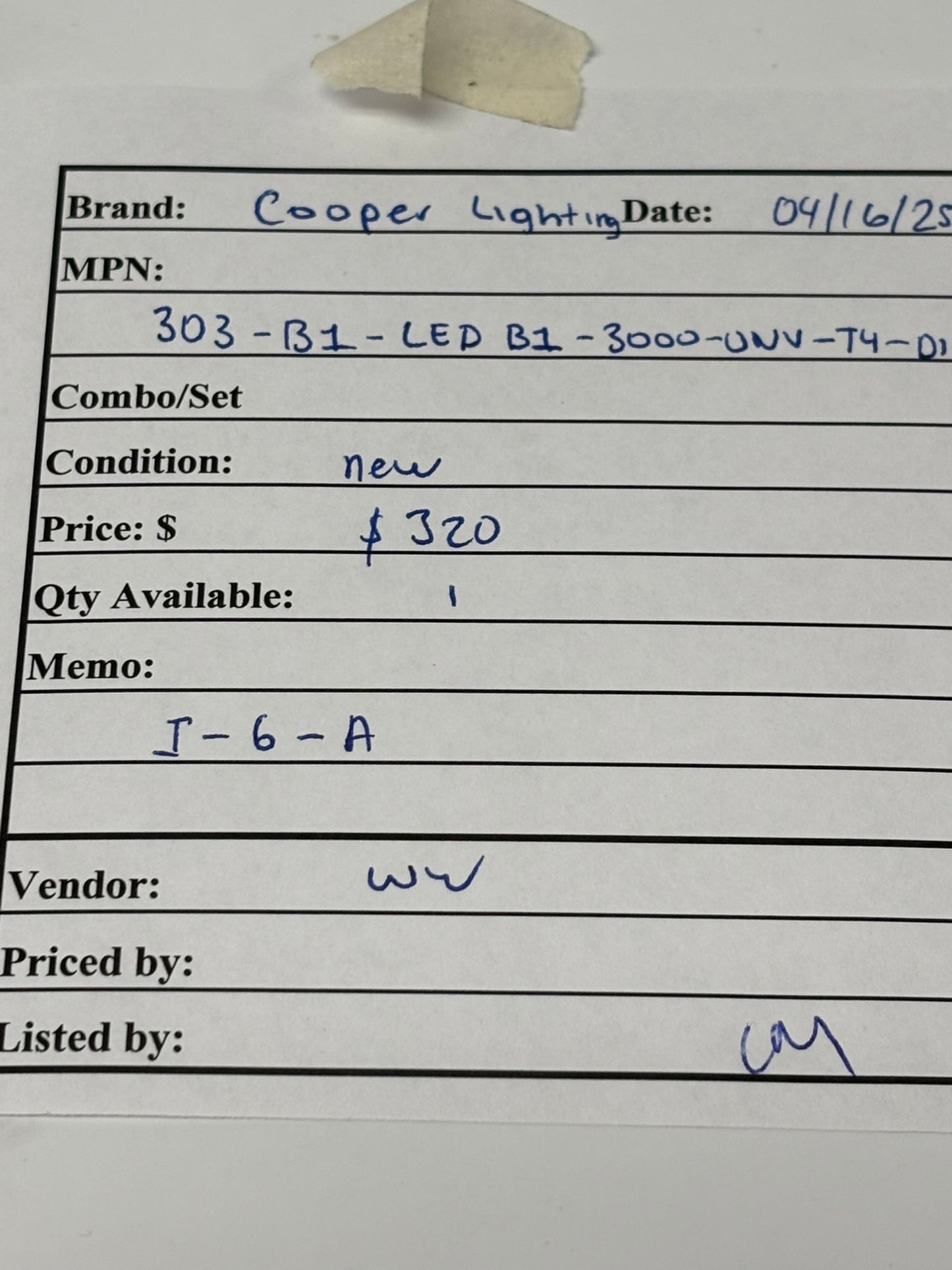 Cooper Lighting 303-B1-LEDB1-3000-UNV-T4-DIM10