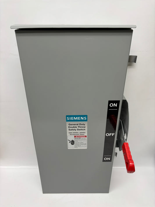 Siemens DTGNF223R Non-Fusible General Duty Double Throw Safety Switch Rainproof 240V 100 AMP Type VB2