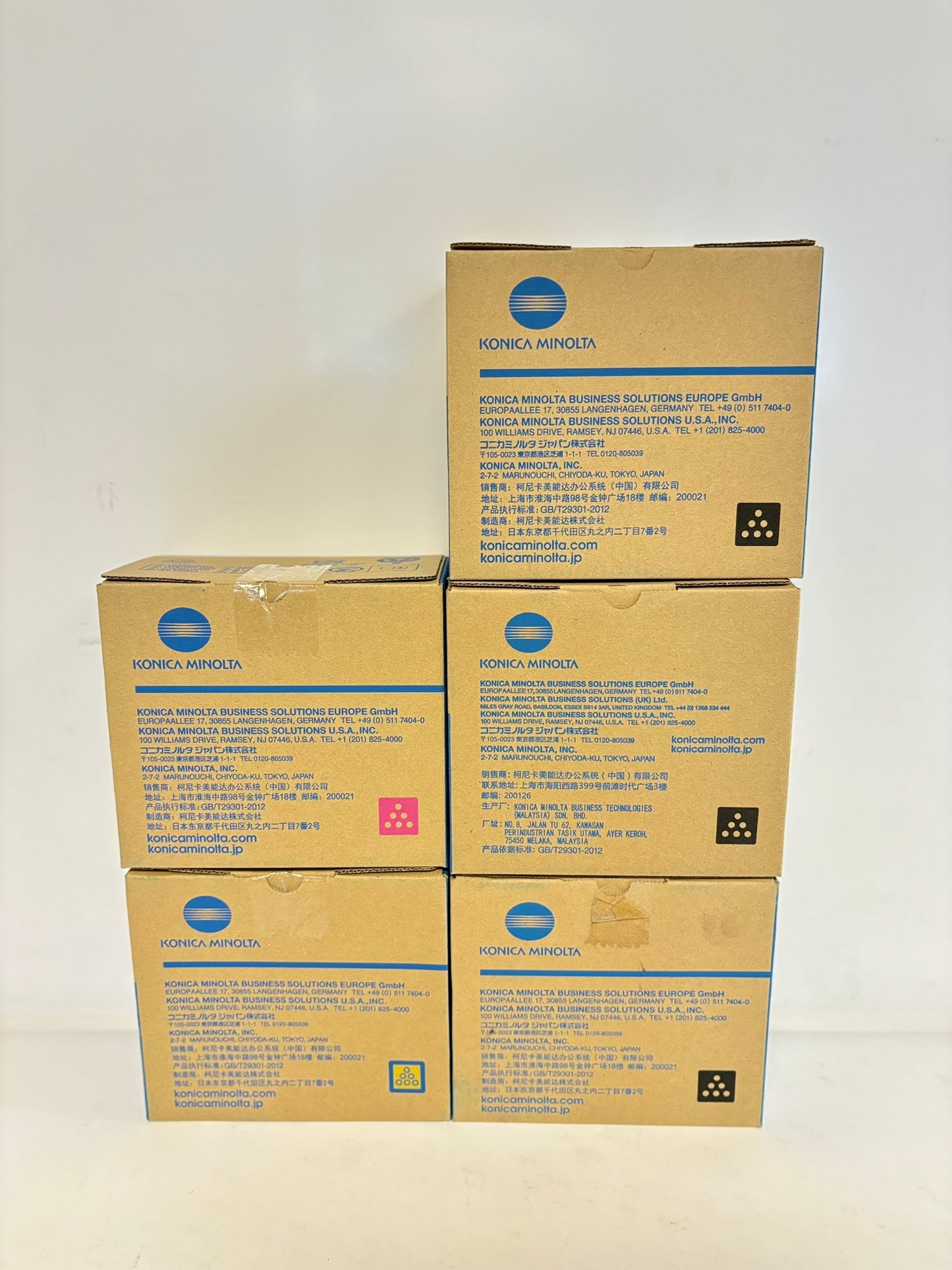 5 OEM Konica Minolta BH C35,C35P TNP22 MYKKK Toner Cart. A0X5332,A0X5232,A0X5132