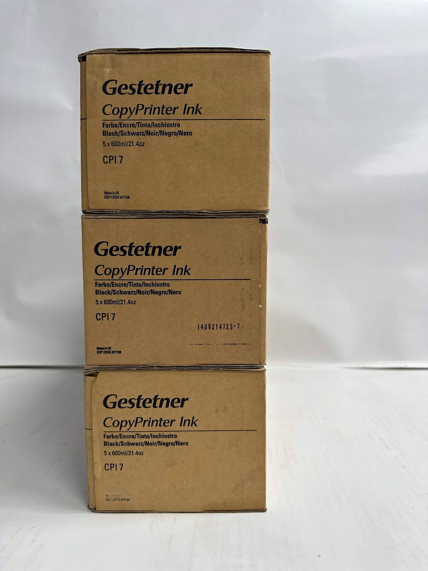 3 New Genuine Gestetner 5308L, CP5308L Black Ink Cartridge CPI7,84563 (15 ink in total)