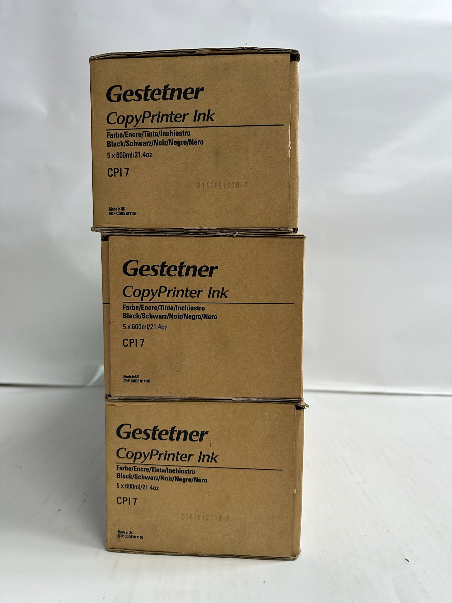 3 New Genuine Gestetner 5308L, CP5308L Black Ink Cartridge CPI7,84563 (15 ink in total)