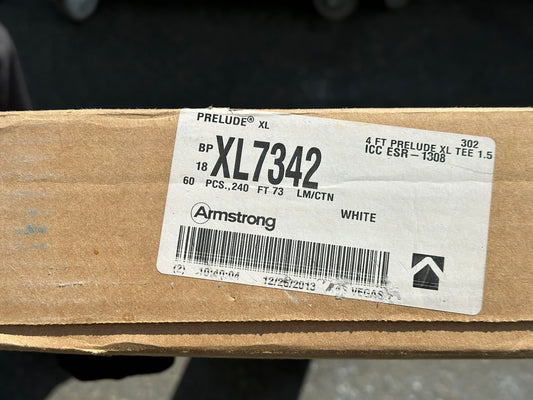 60 PC WHITE Armstrong XL7342 – 4' Cross Tee for 15/16" Prelude Ceiling Grid