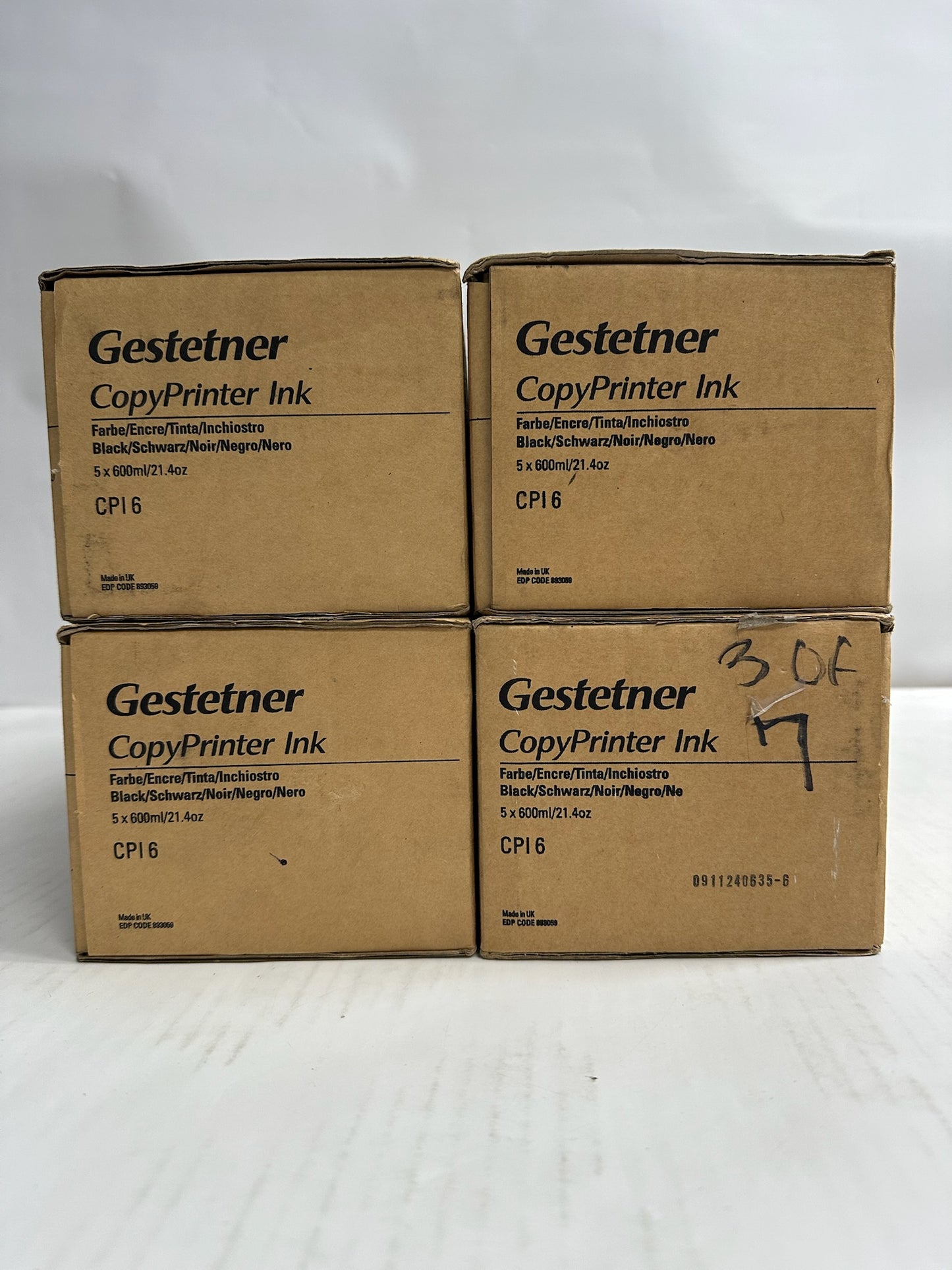4 Genuine Gestetner CP 5490 Black Inks CPI6, 2420306, 893059 (20 inks in total)