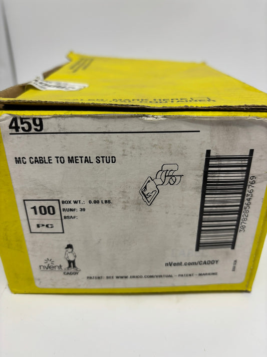 100 PACK Nvent Caddy 459 Spring Steel Corrosion Resistant Through-Stud MC Cable To Metal Stud
