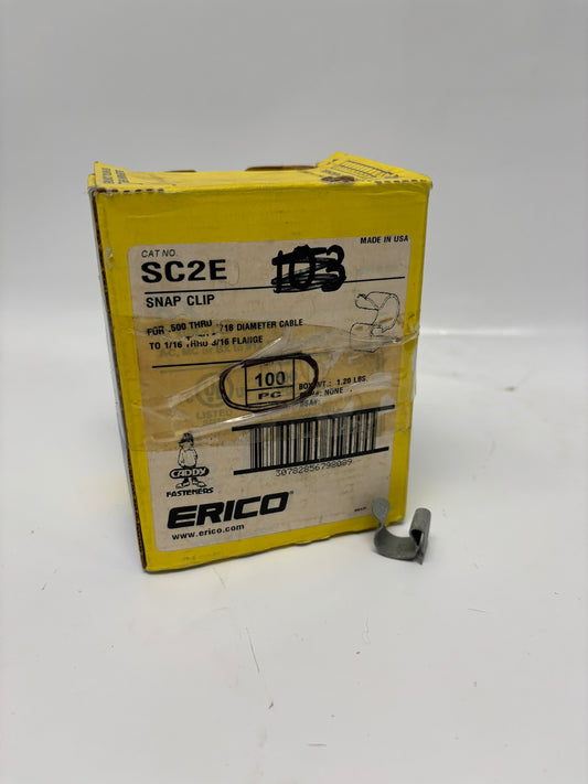 100 PACK Nvent Caddy SC2E Corrosion Resistant Spring Steel Cable Snap Clip