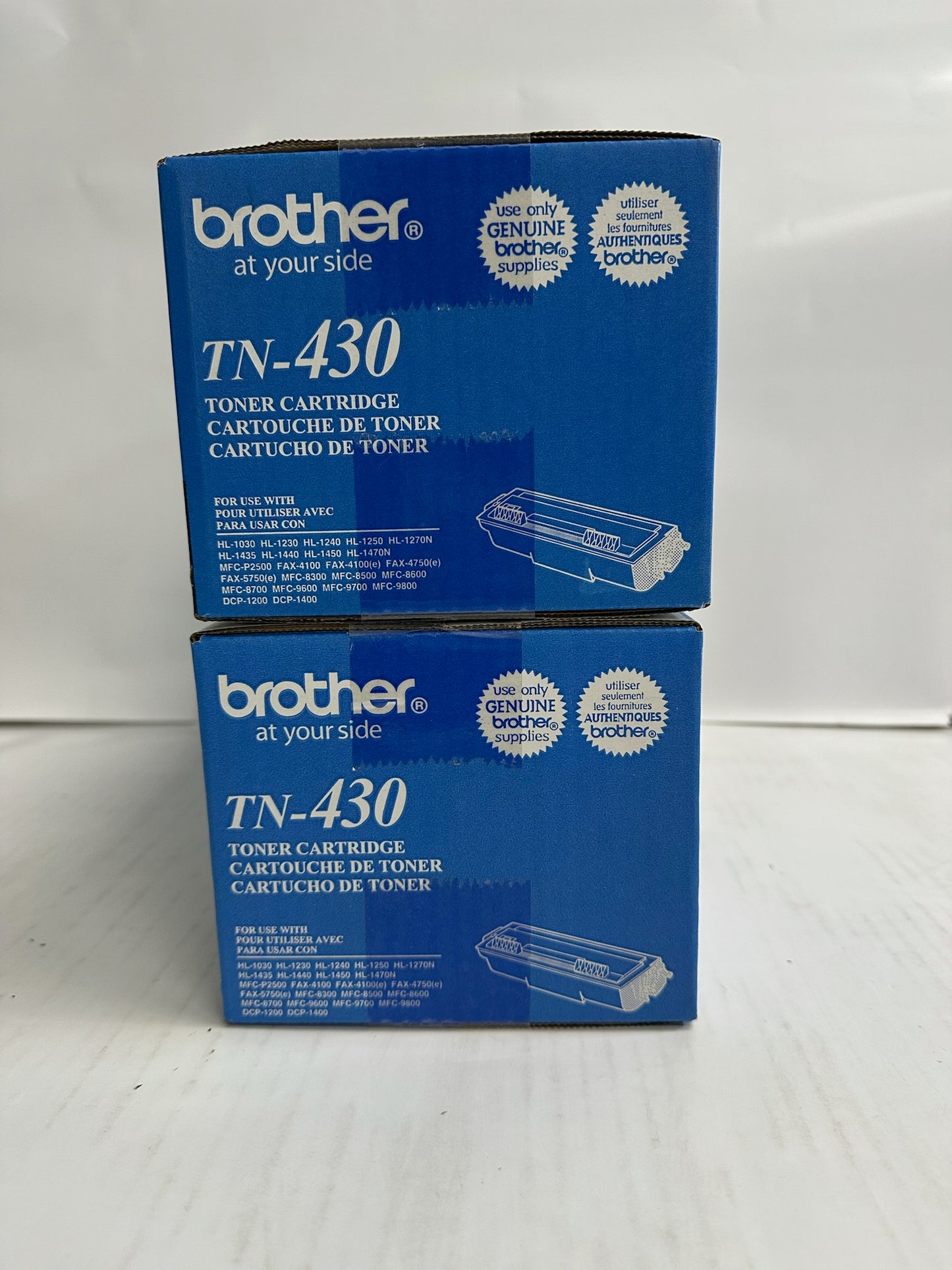 2 New Genuine Brother DCP-1200,HL-1030, FAX-4750 Black Toners TN-430, TN430