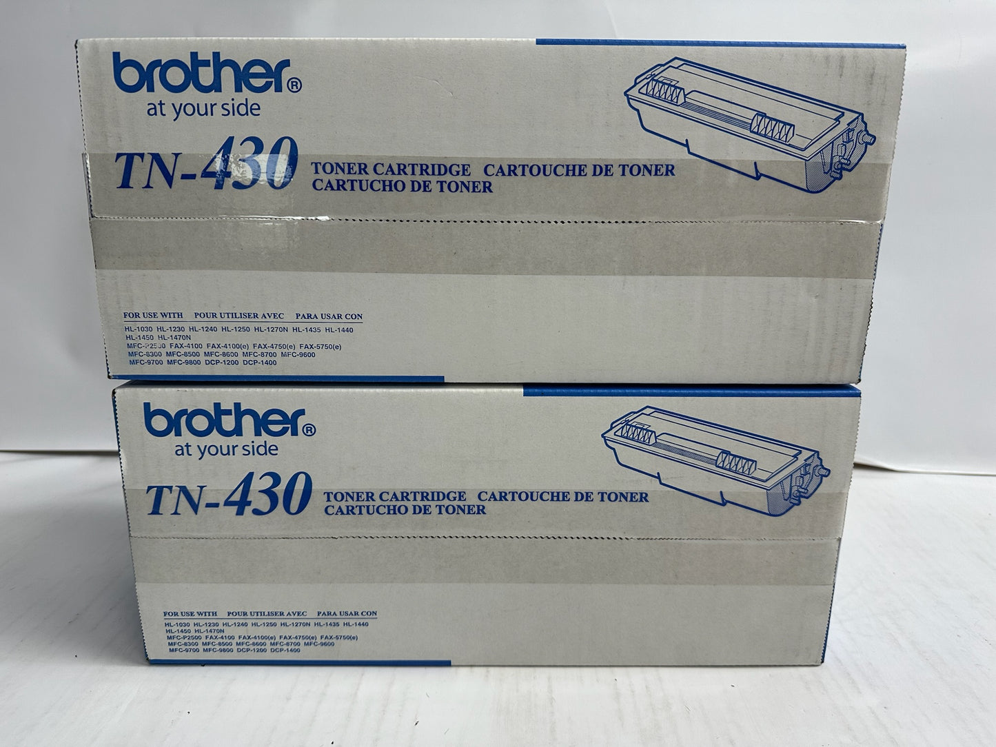 2 New Genuine Brother DCP-1200,HL-1030, FAX-4750 Black Toners TN-430, TN430