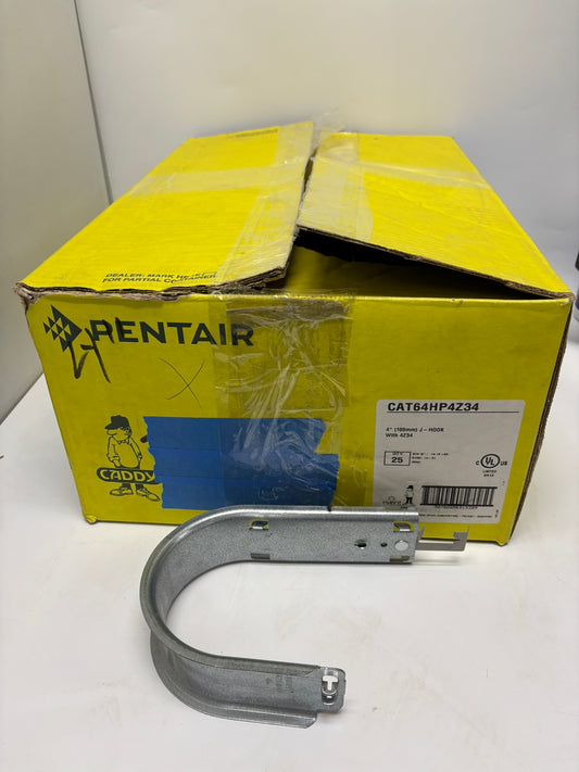 25 PACK NVent CADDY CAT64HP4Z34 Spring Steel 4 INCH (100mm) J-Hook With 4Z34