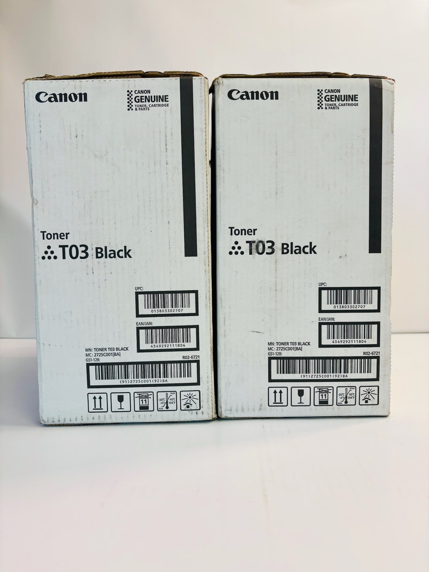 2 Genuine Canon iR ADVANCE 525iF II,525iF III Black Toners T03 (2725C001)