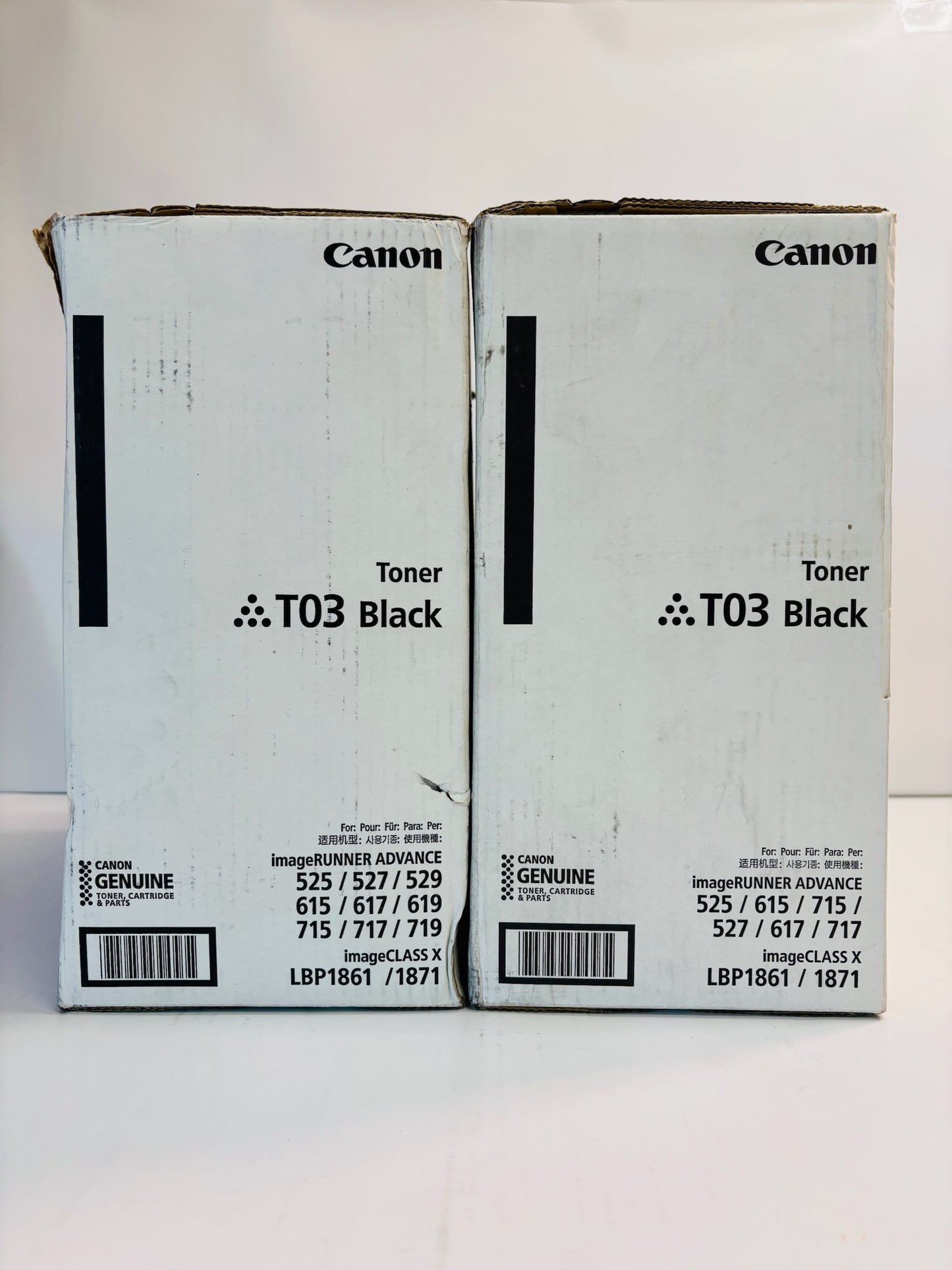 2 Genuine Canon iR ADVANCE 525iF II,525iF III Black Toners T03 (2725C001)
