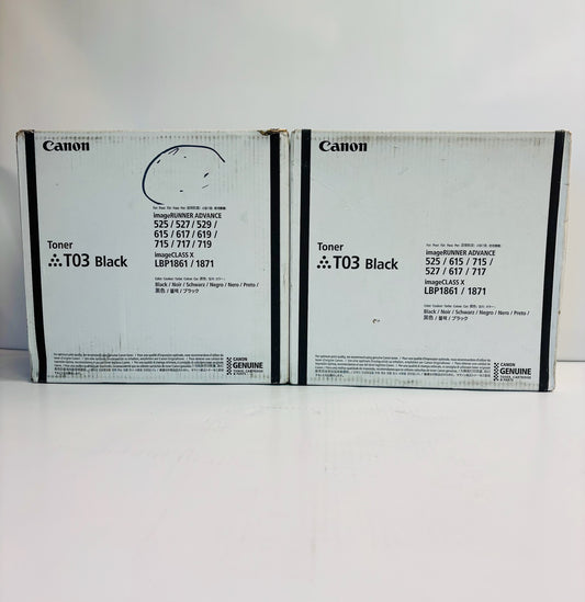 2 Genuine Canon iR ADVANCE 525iF II,525iF III Black Toners T03 (2725C001)