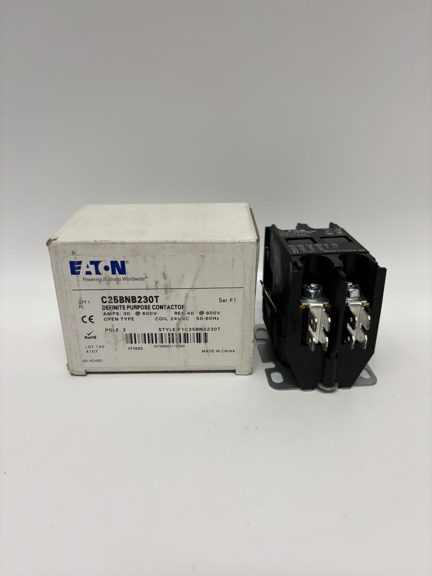2 PACK Eaton C25BNB230T Non Reversing Definite Purpose Contactor 2 P 30A