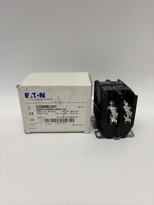 2 PACK Eaton C25BNB230T Non Reversing Definite Purpose Contactor 2 P 30A
