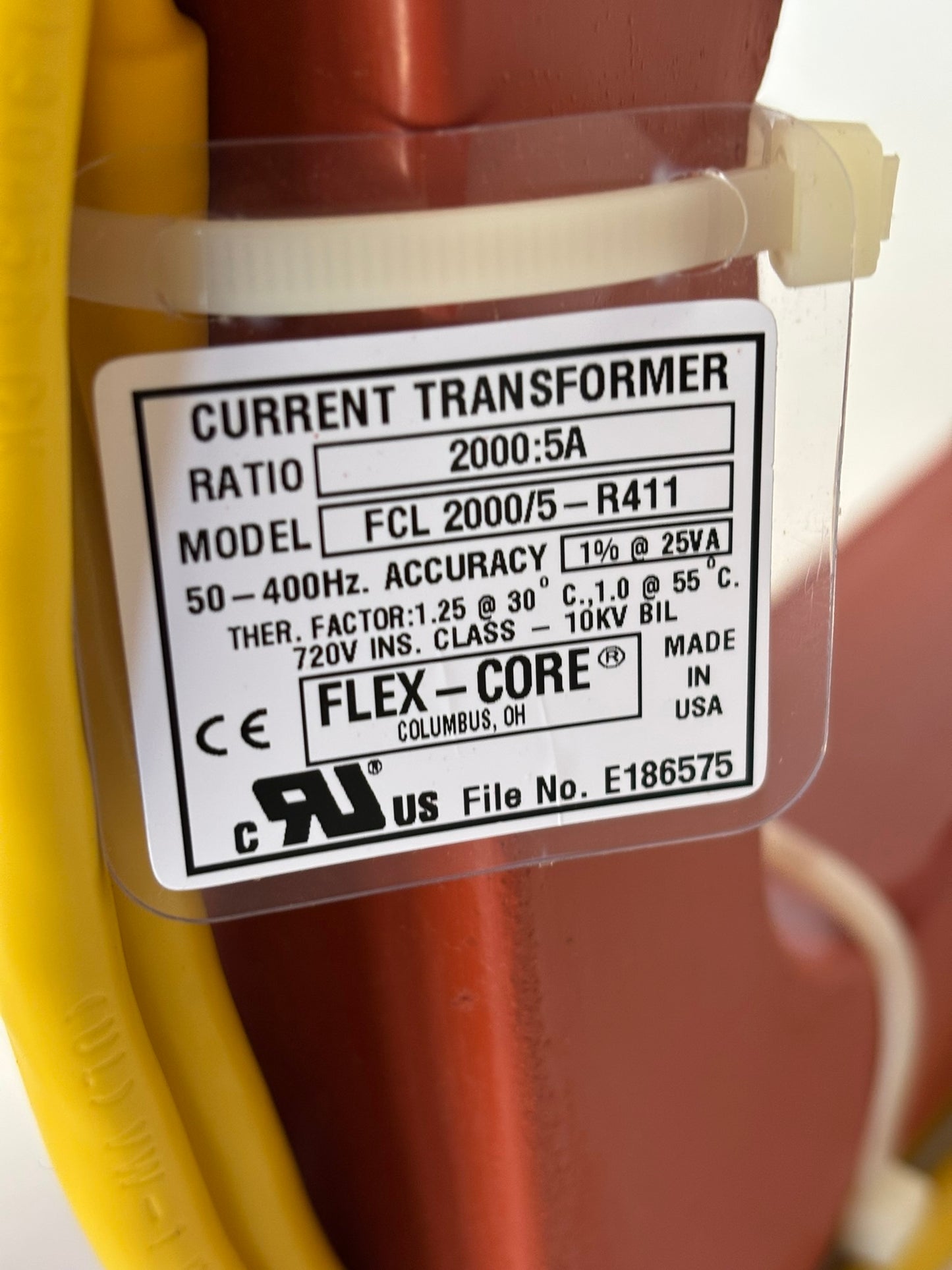 Flex Core Silicone Rubber Current Transformer FCL 2000/5A-R411 4"x11" Window