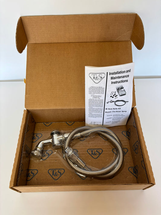 T&S B-0101 Spray Valve w/ Rosespray Head and 38" Flexible Stainless Steel Hose