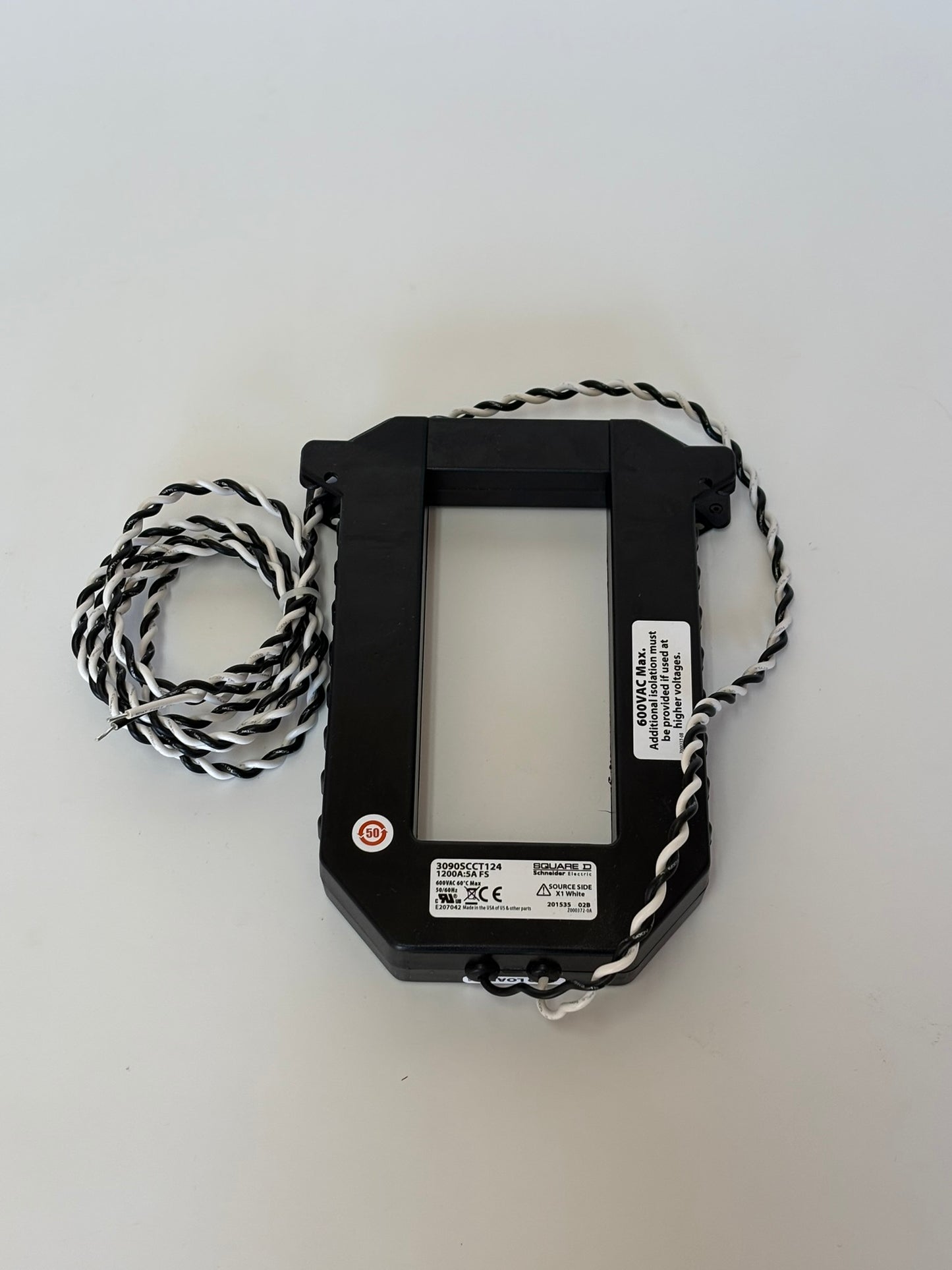 Square D 3090SCCT124 Current Transformer 1200A:5A FS 600 VAC 60C Max 50/60 Hz
