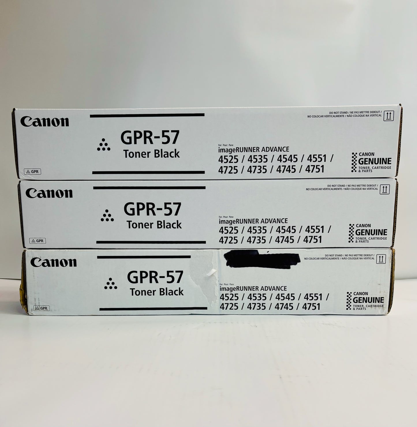3 New Genuine Canon iR Advance  4525i,4525i II 4525i III Black Toners GPR-57, GPR57