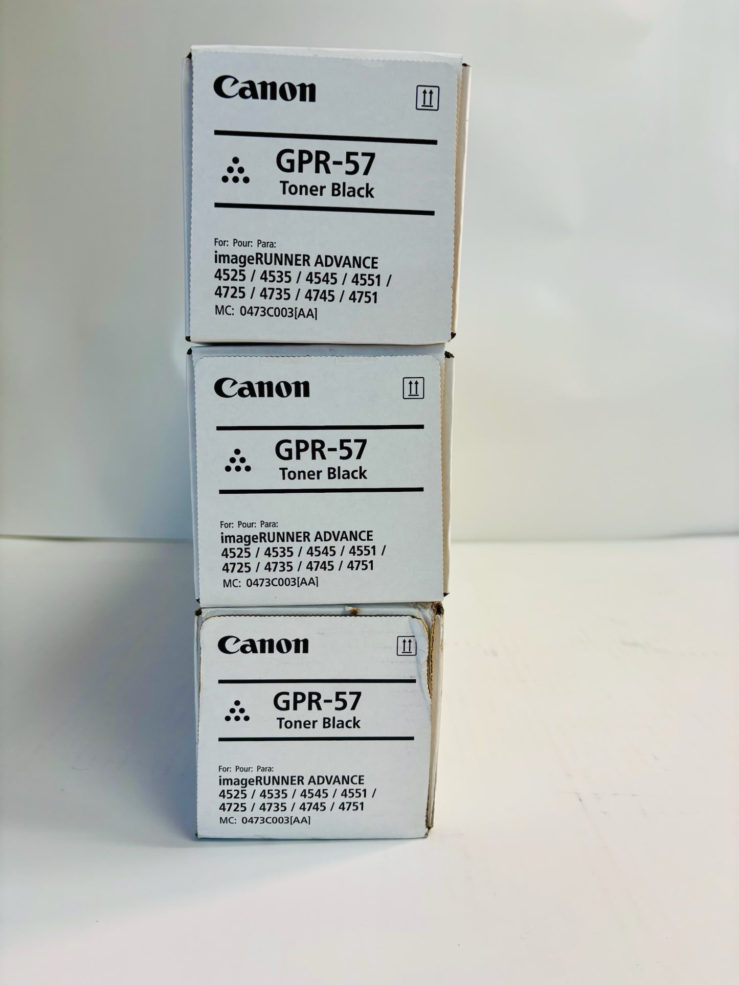 3 New Genuine Canon iR Advance  4525i,4525i II 4525i III Black Toners GPR-57, GPR57