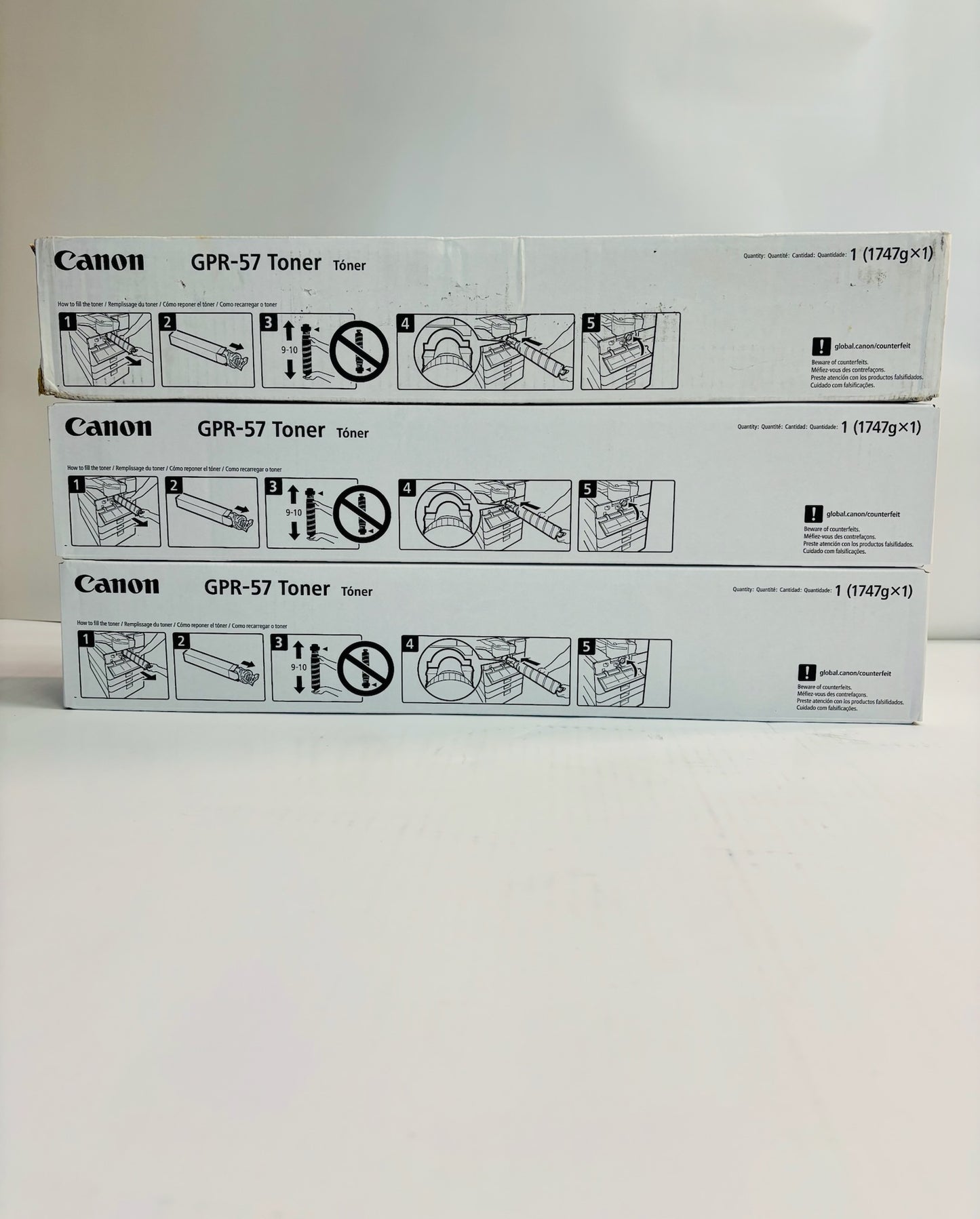 3 New Genuine Canon iR Advance  4525i,4525i II 4525i III Black Toners GPR-57, GPR57