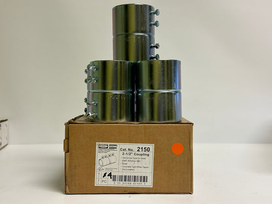 9 PK RACO 2150 2-1/2" EMT Set-Screw Coupling Electroplated, Concrete-Tight