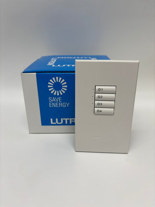 Lutron SO-4BN-WH-EGN seeTouch 4 Button Wallstation 24v