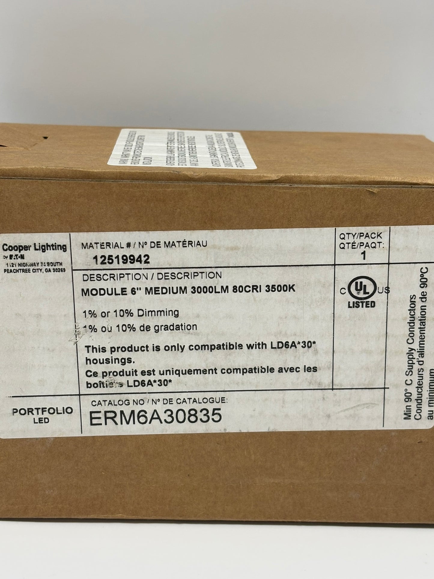 Cooper Lighting ERM6A30835 LED Recessed Downlight Module 6"