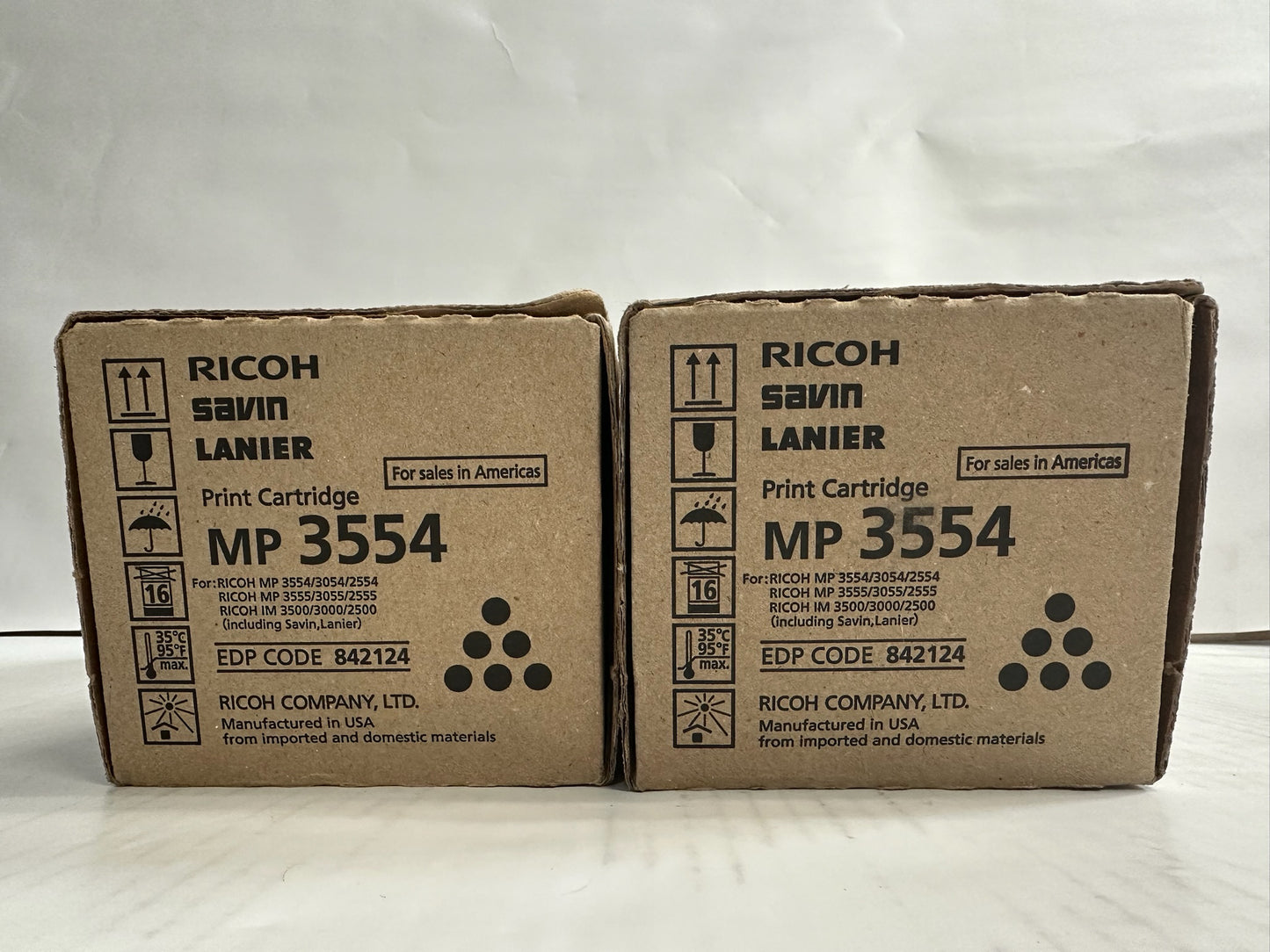 2 New Genuine Ricoh MP3554,MP2554SP Black Toners 842124 (Same Day Shipping)