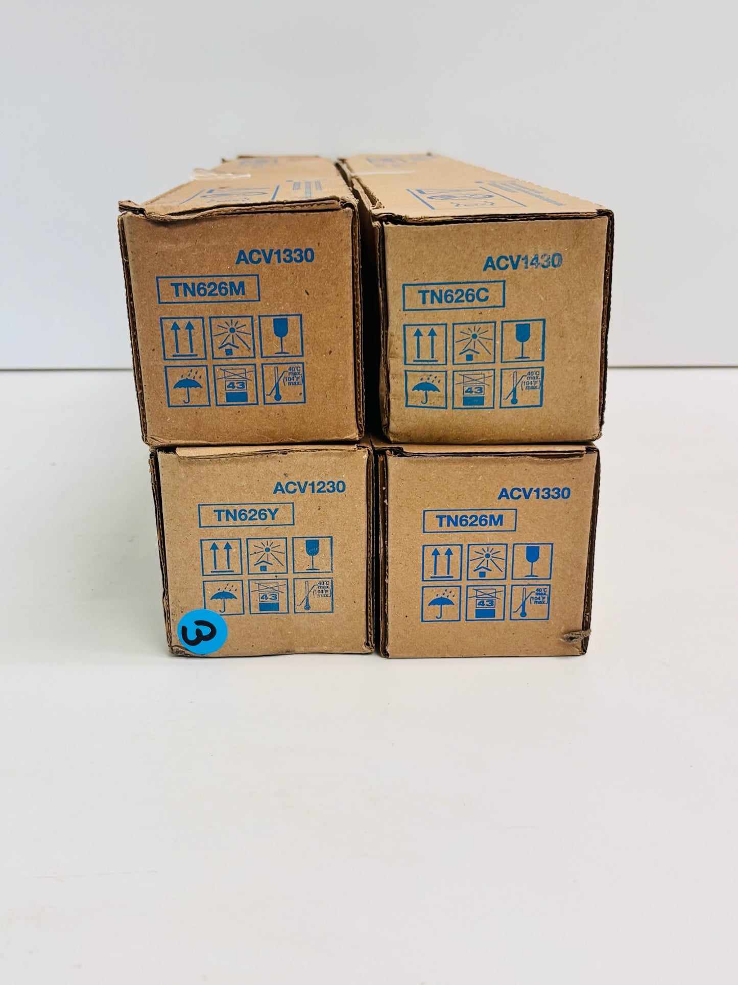 4 Cos OEM Konica Bizhub C450i, C650i Cyan, Magenta, Yellow Toners TN626 CMMY