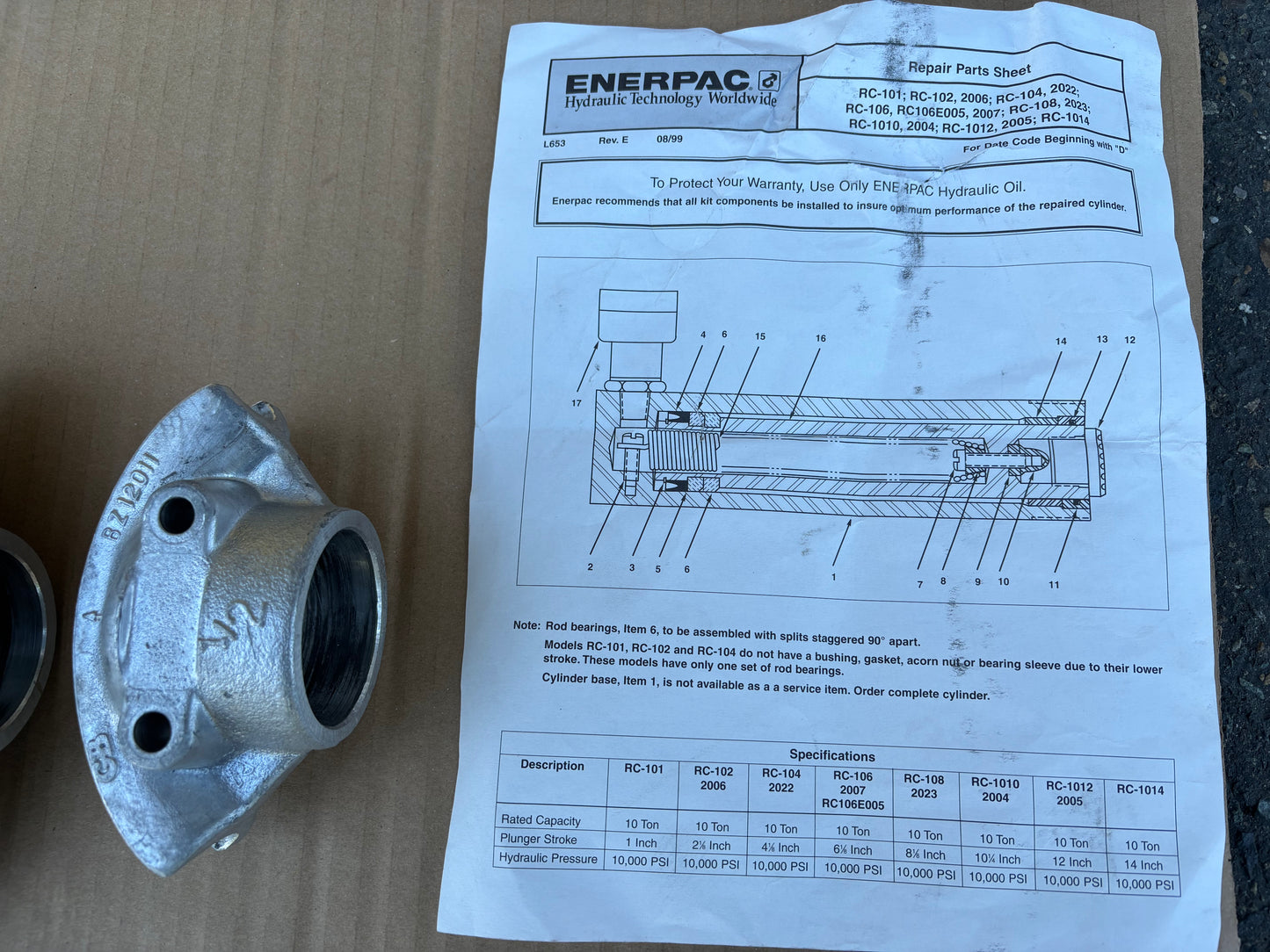 Enerpac Model STB-101 One Shot Manual Hydraulic Pipe Bender 1/2" to 2"