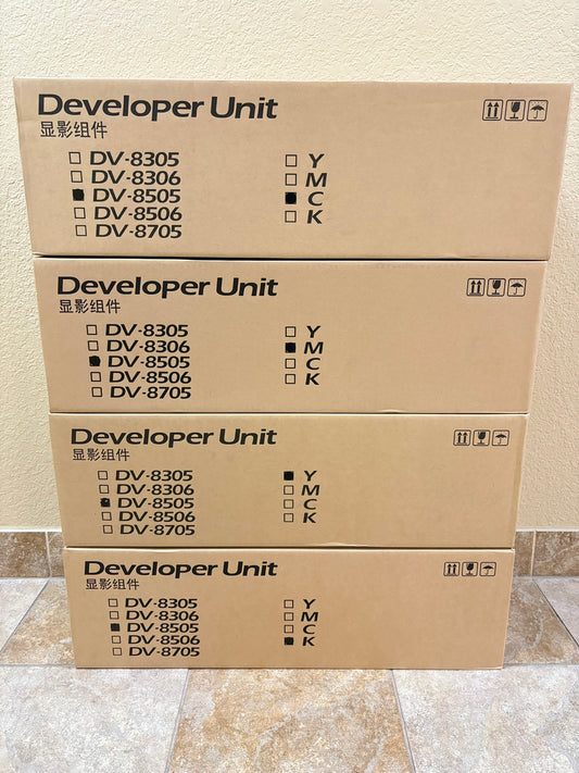 4 OEM Kyocera TASKalfa 4550ci, 5550ci DV-8505(DV8505) CMYK Developer Unit