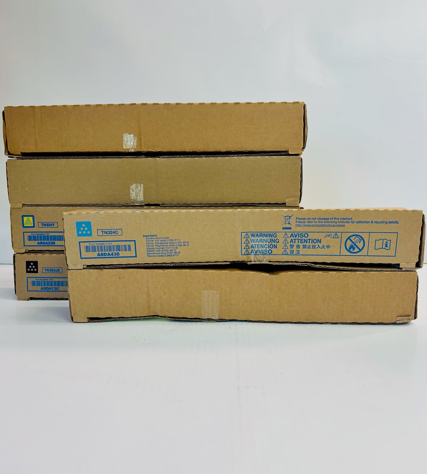 6 Genuine Konica Minolta Bizhub C258,C308,C368 CCMYYK Toners TN324