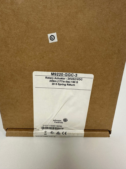 Johnson Controls M9220-GGC-3 Rotary Actuator - 24VAC/VDC 20Nm (177in-Ibs) 150 S 20 S