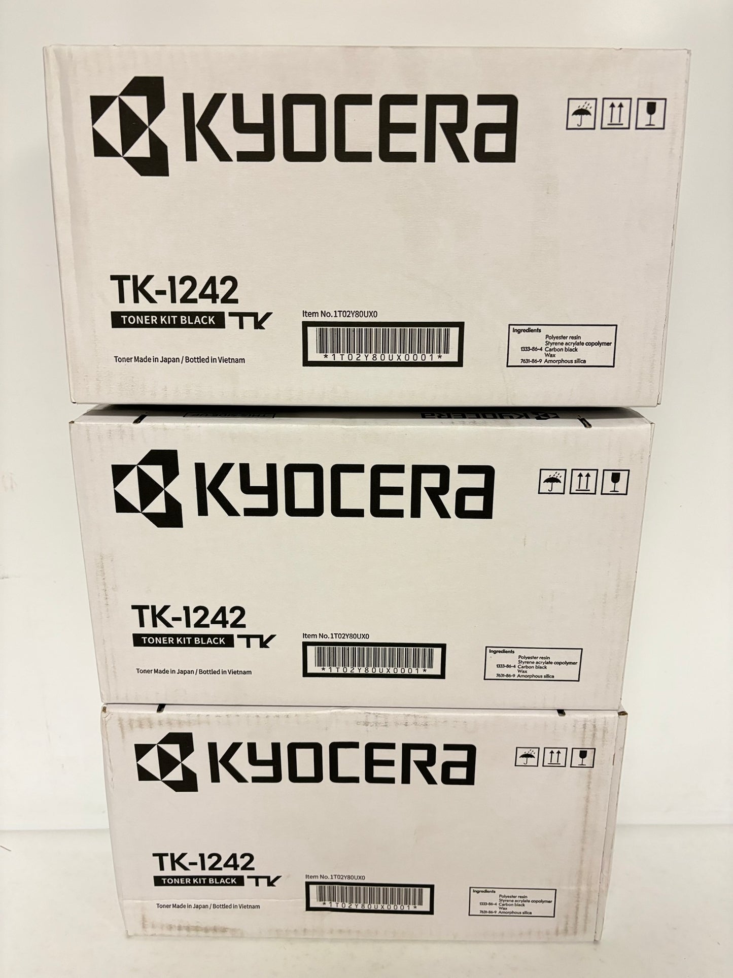 3 New OEM Kyocera ECOSYS MA2000w, PA2000w Black Toners TK-1242,1T02Y80UX0001