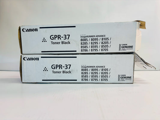2 Open Genuine Canon iRA 8085,8095,8505,8285 Black Toners GPR-37, 3764B003AA