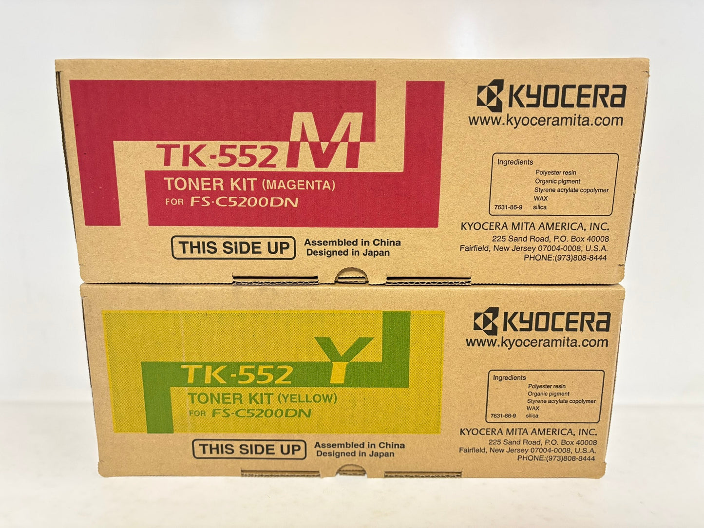 2 OEM Kyocera FS-C5200DN TK-552M, TK-552Y Toners 1T02HMBUS0001, 1T02HMAUS0001