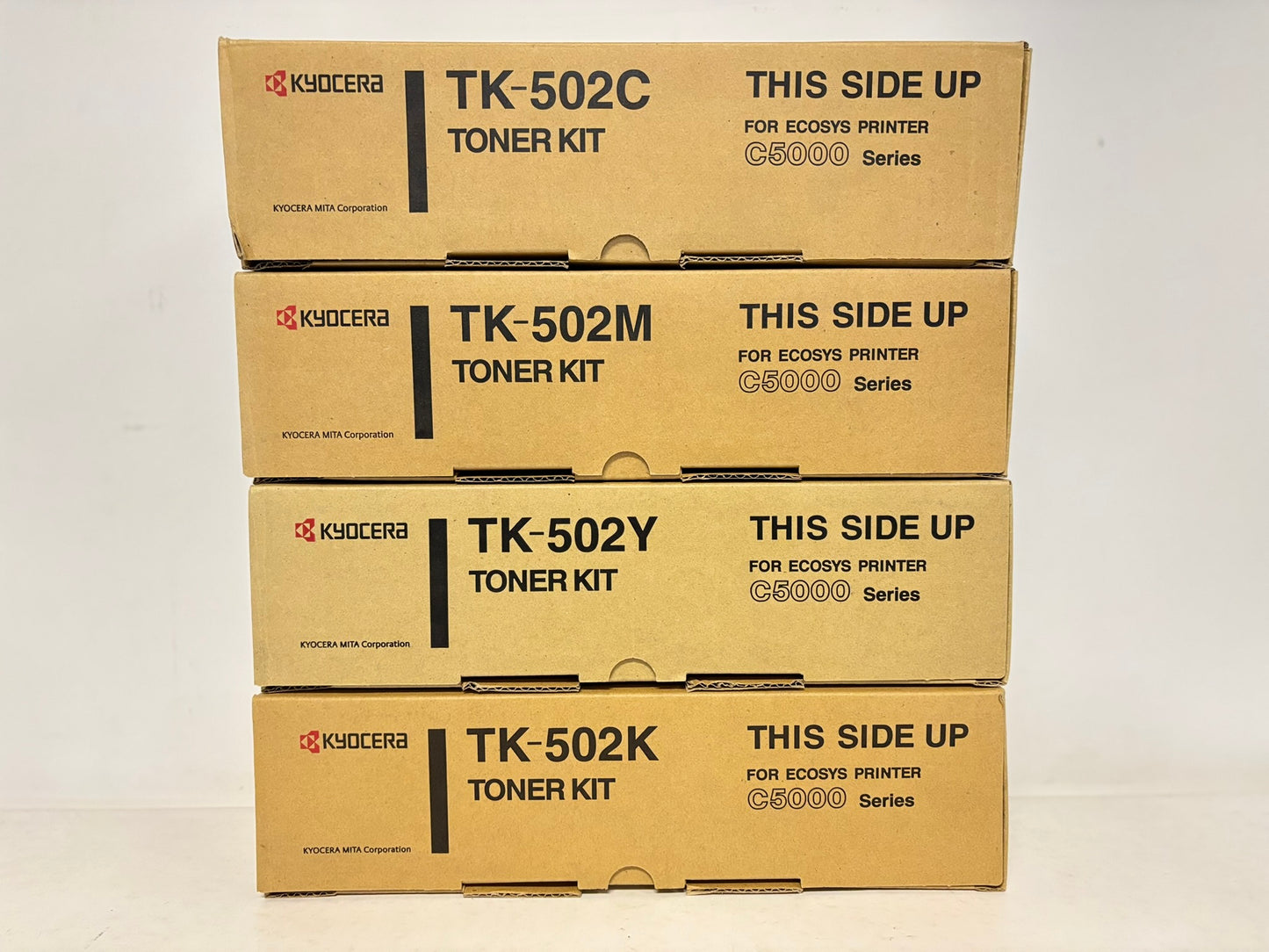 4 OEM Kyocera C5000 Series TK-502 CMYK Toner Cart. 370PD5KM001,4KM,3KM,0KM