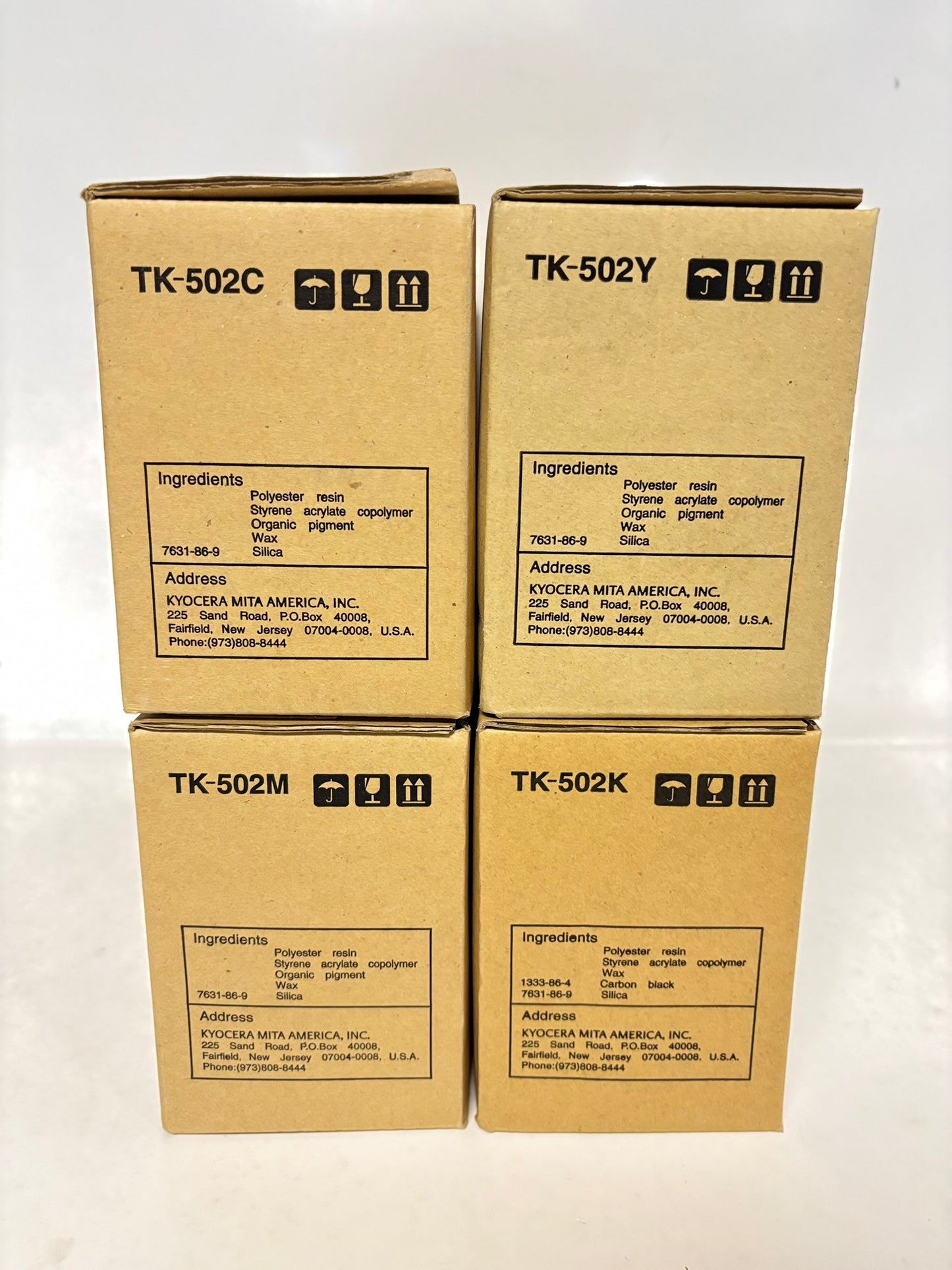 4 OEM Kyocera C5000 Series TK-502 CMYK Toner Cart. 370PD5KM001,4KM,3KM,0KM