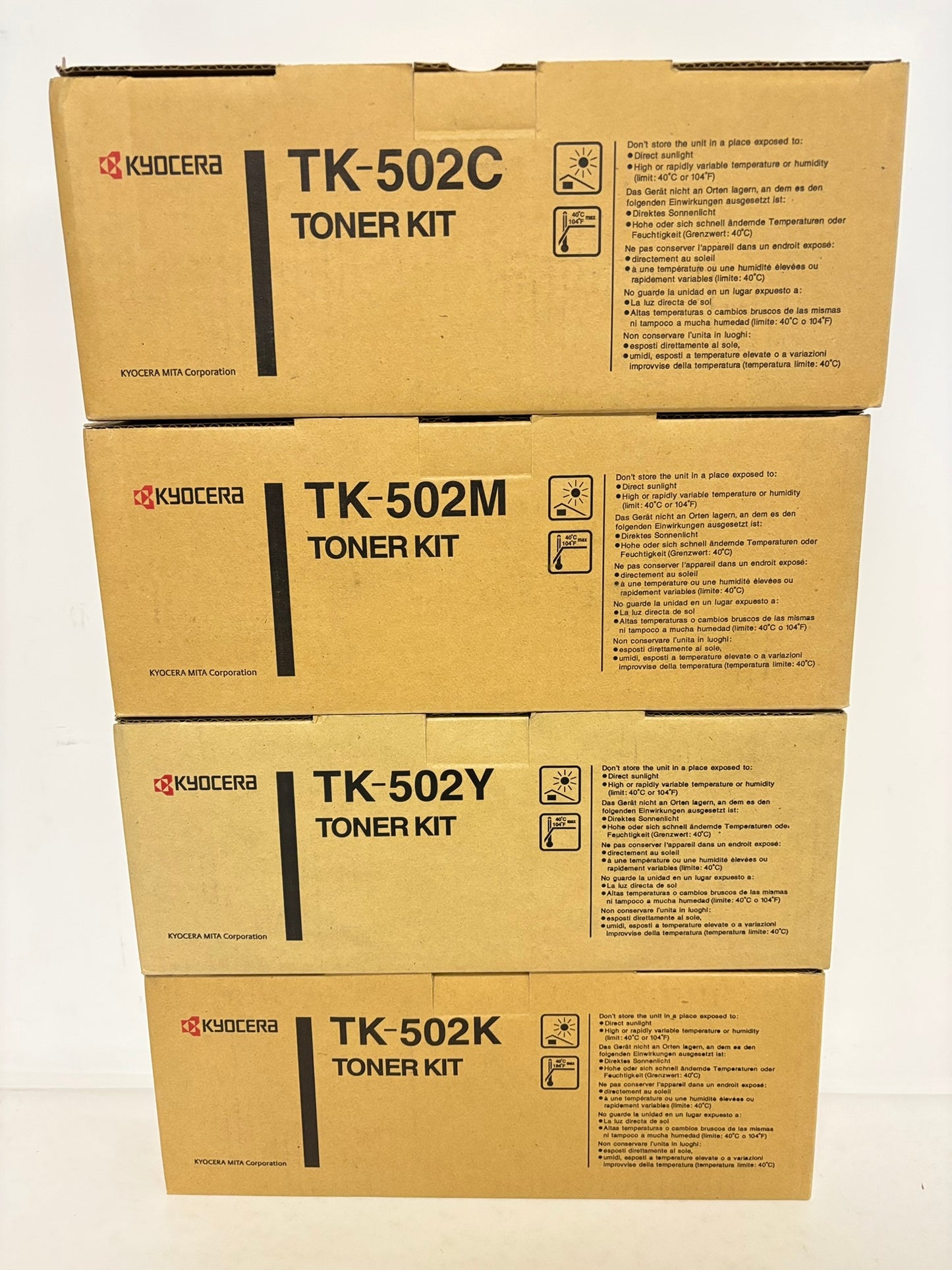 4 OEM Kyocera C5000 Series TK-502 CMYK Toner Cart. 370PD5KM001,4KM,3KM,0KM