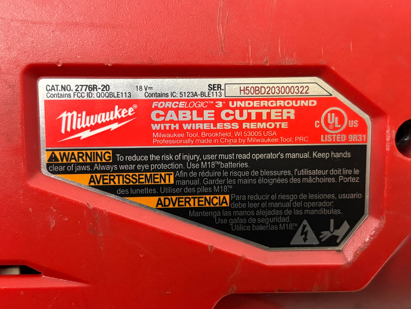 Milwaukee (2776r-20) M18 FORCE LOGIC 3” Cable Cutter Blade needs replacement