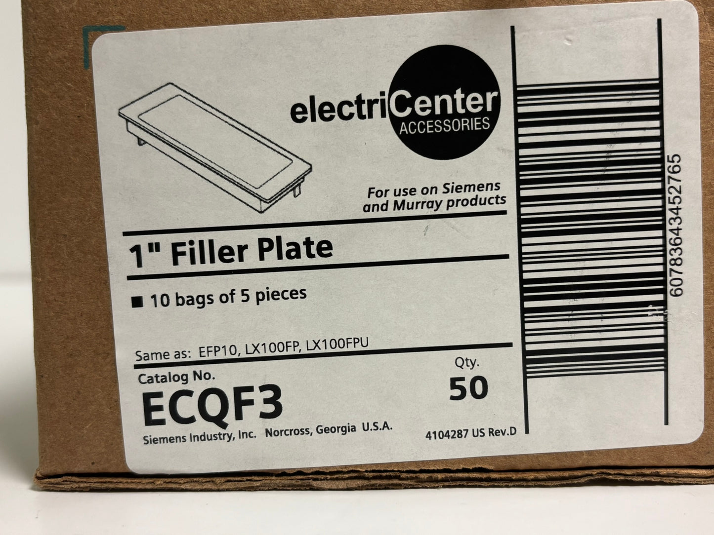 9 PK Electric Center ECQF3 Filler Plate – Compatible with Siemens Load Centers