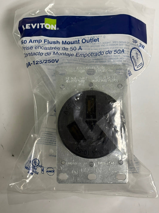 20 PK Leviton 5206-S10 50A 125/250V Flush Mount Receptacle – NEMA 10-50R
