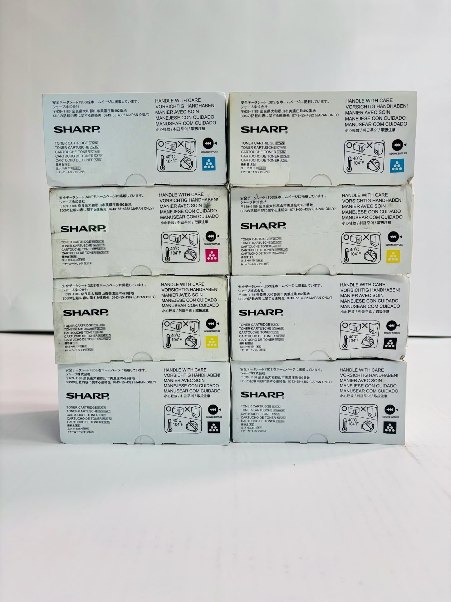 8 Genuine Sharp MX-C250,C300P,C300W CCMYYKKK Toners MX-C30NT