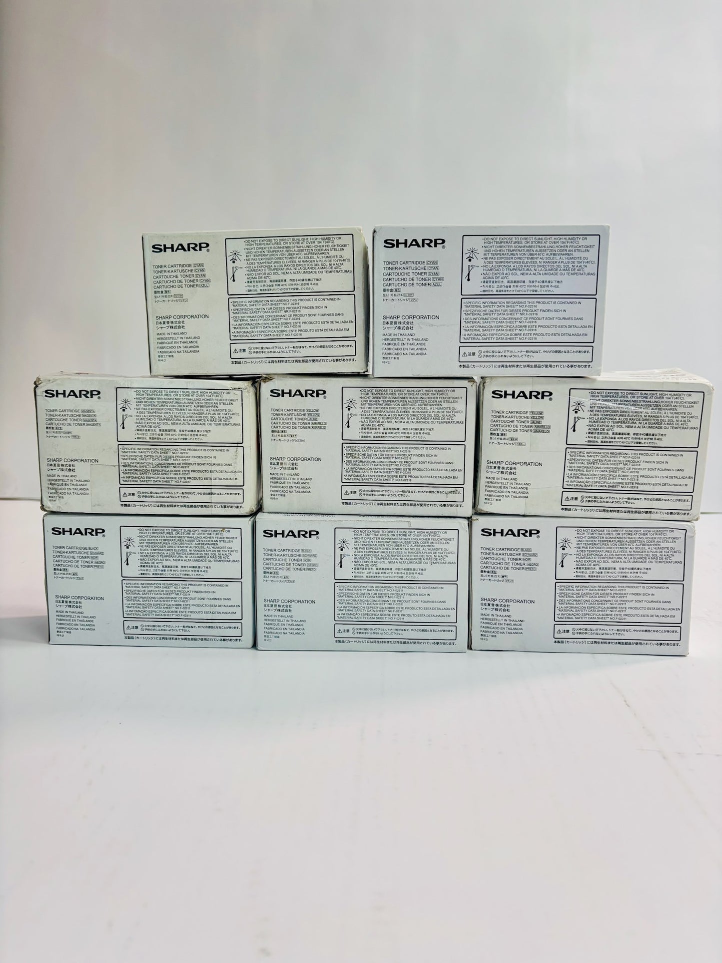 8 Genuine Sharp MX-C250,C300P,C300W CCMYYKKK Toners MX-C30NT